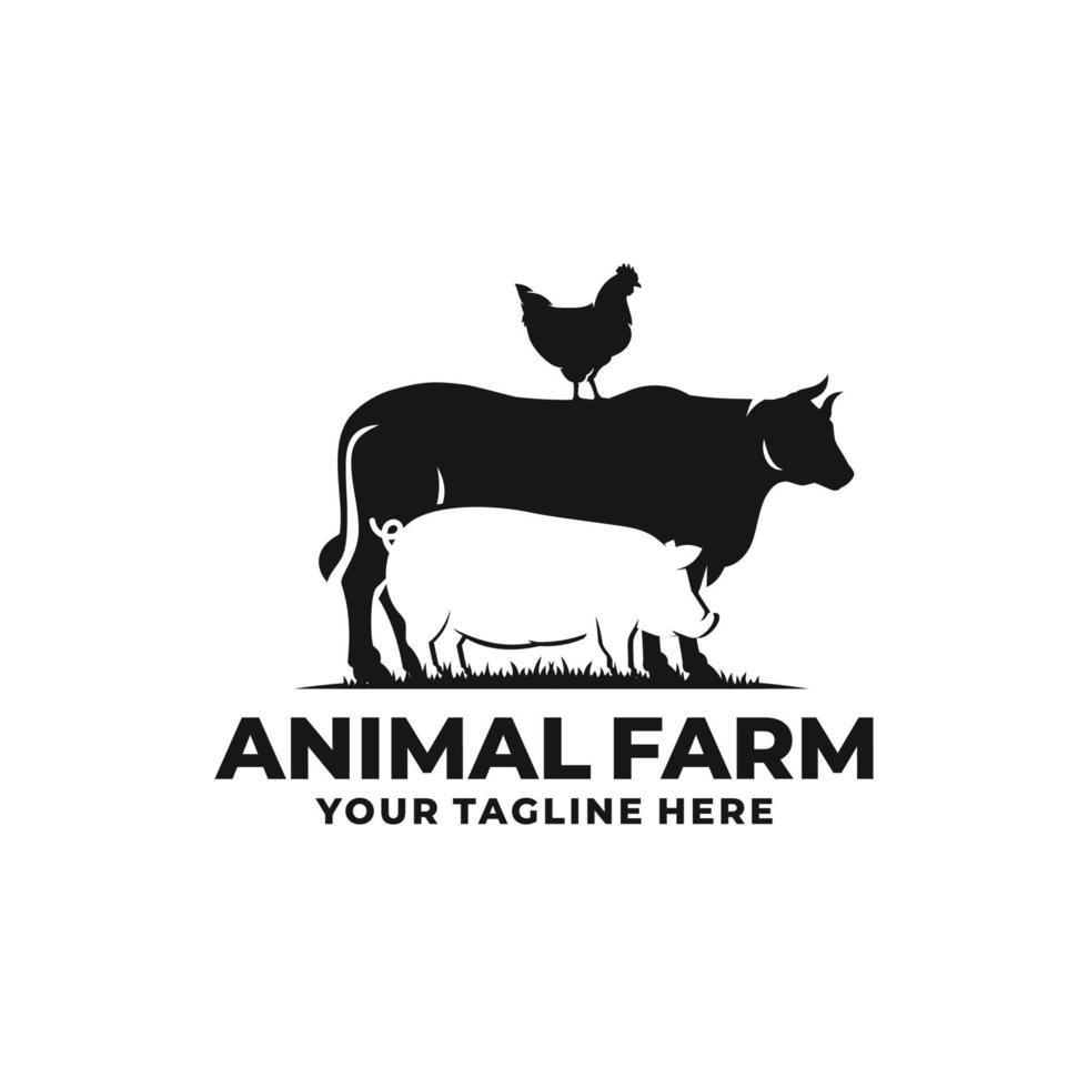 azienda agricola animale logo vettore