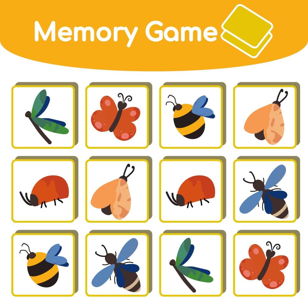 memoria gioco per bambini vettore illustrazione isolato su bianca sfondo