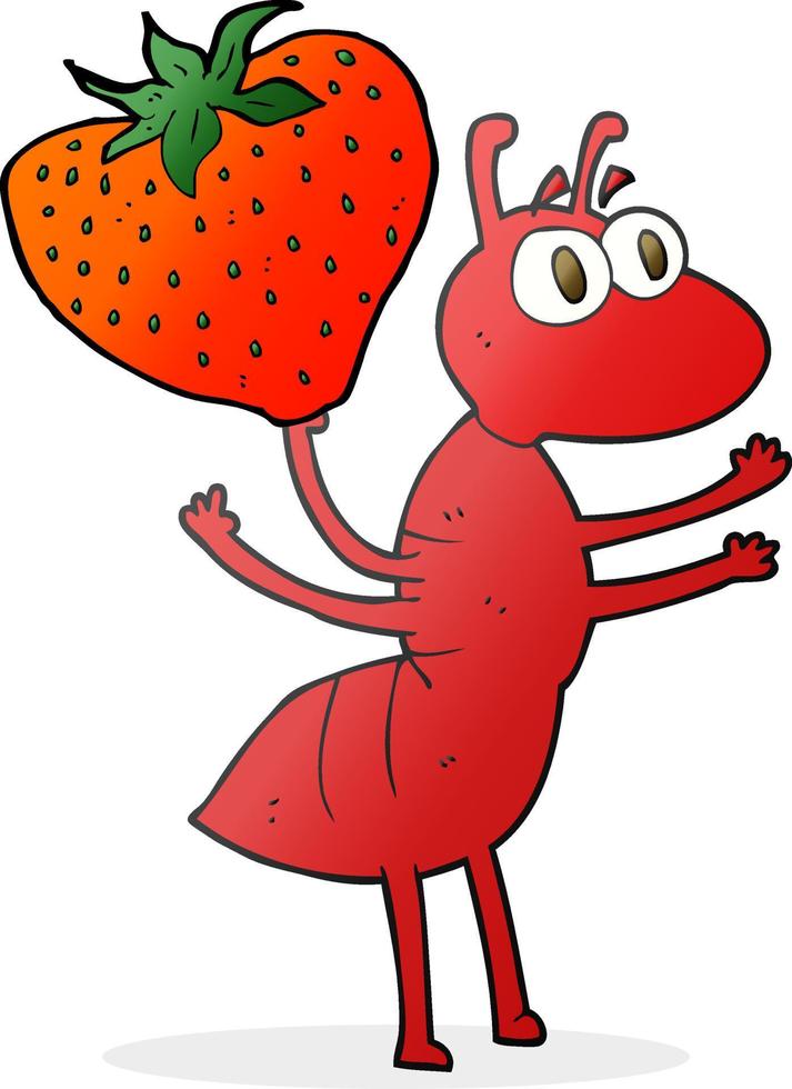 a mano libera disegnato cartone animato formica trasporto cibo vettore