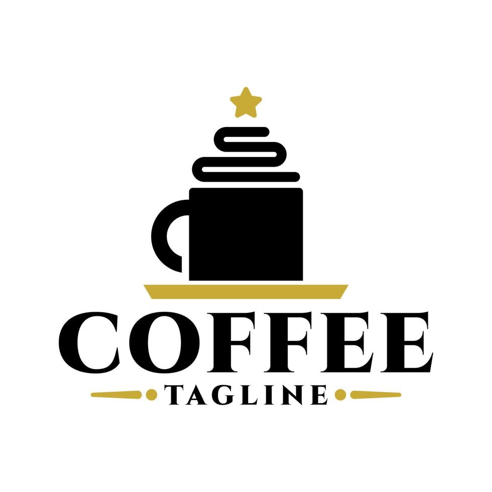 illustrazione di un' caffè tazza con un' stella su il superiore. bene per caffè negozio vettore