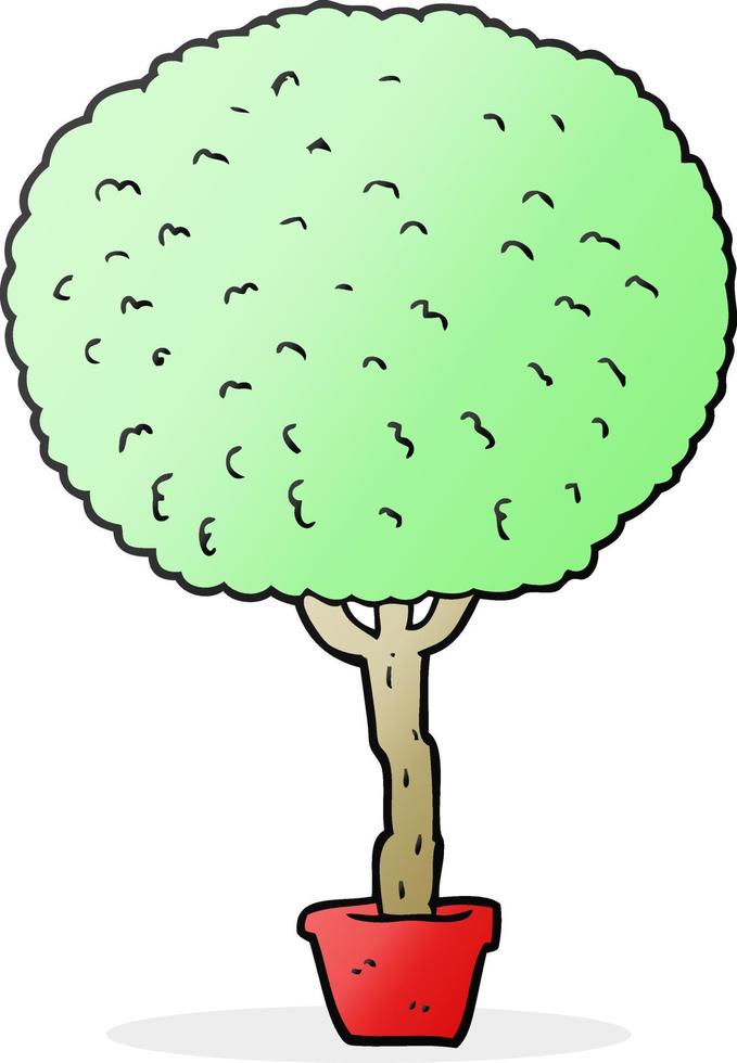 a mano libera disegnato cartone animato albero vettore