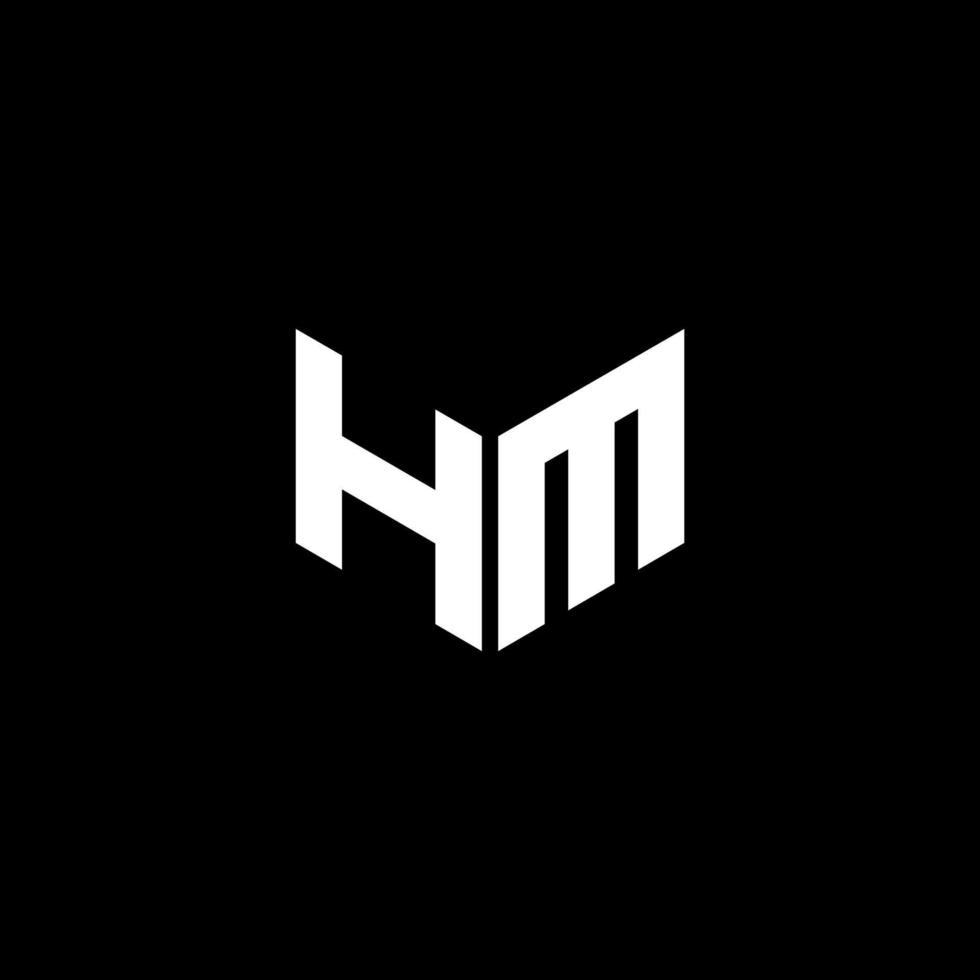 hm lettera logo design con nero sfondo nel illustratore. vettore logo, calligrafia disegni per logo, manifesto, invito, eccetera.
