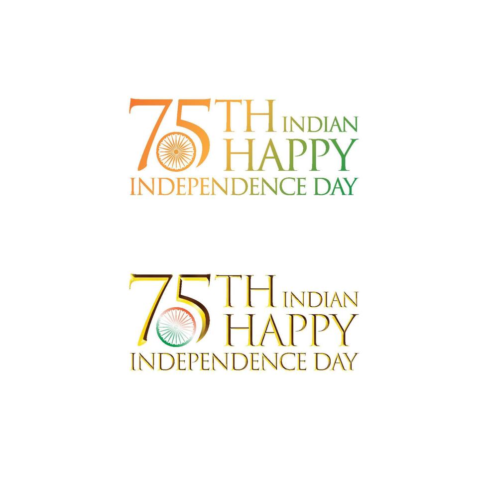 75 ° indiano contento indipendenza logo, tipografico emblemi nero sfondo, un iscrizione nel inglese 75 ° indiano contento indipendenza giorno vettore