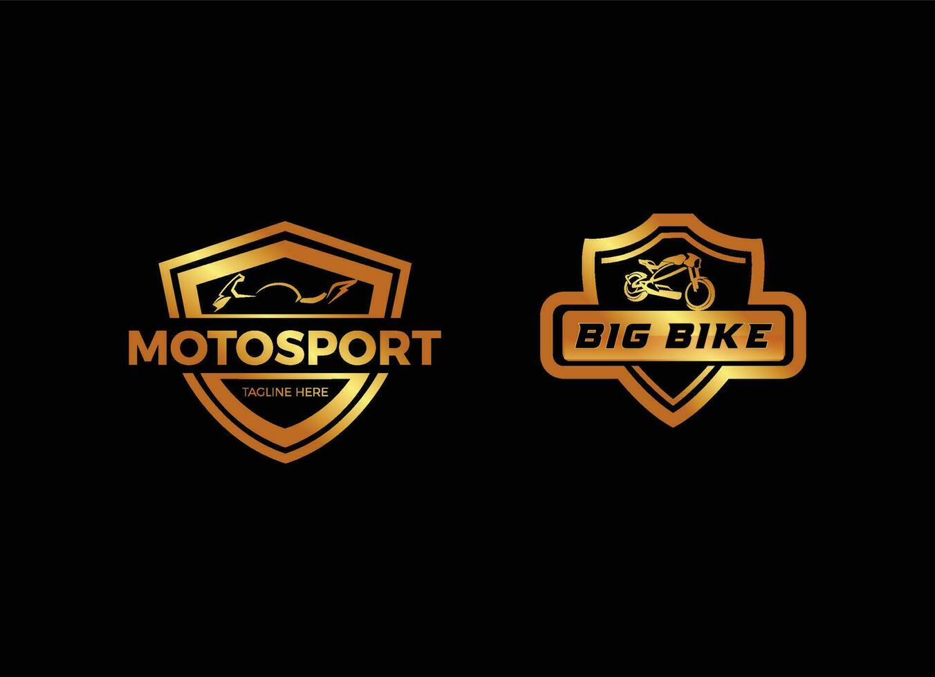 motociclo logo nel oro stile vettore tempalte