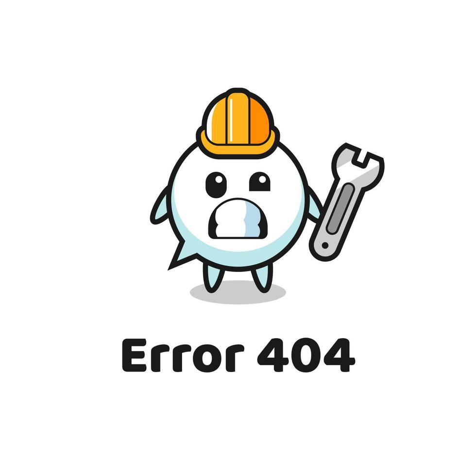 errore 404 con il carino discorso bolla portafortuna vettore