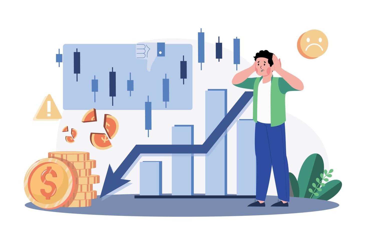 azione mercato analisi illustrazione concetto su bianca sfondo vettore