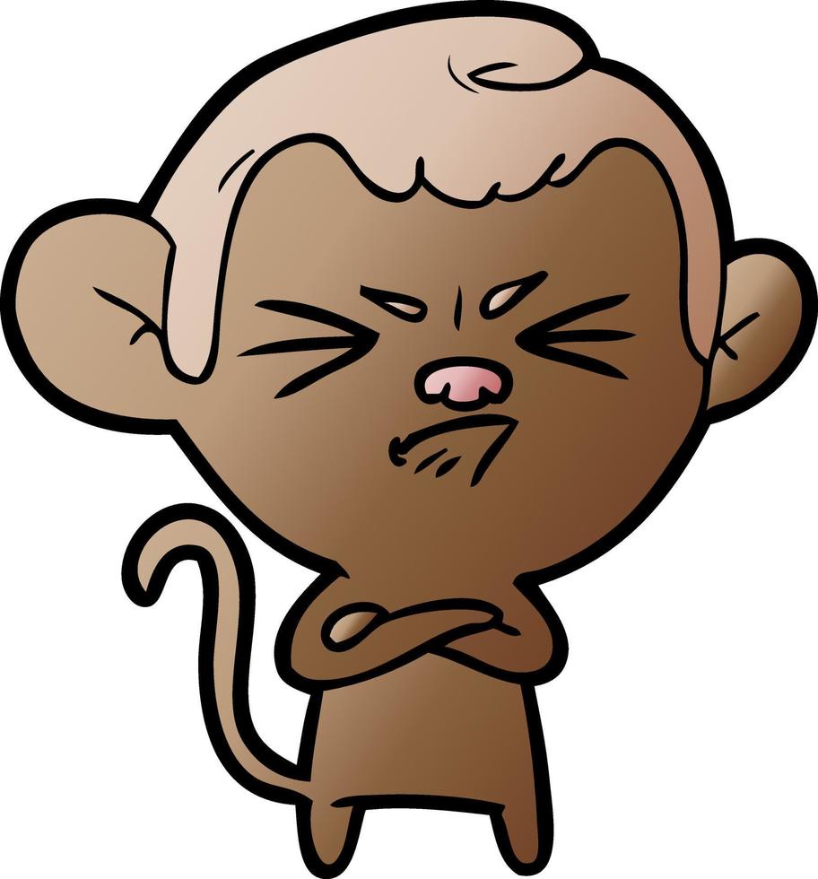 cartone animato arrabbiato scimmia vettore