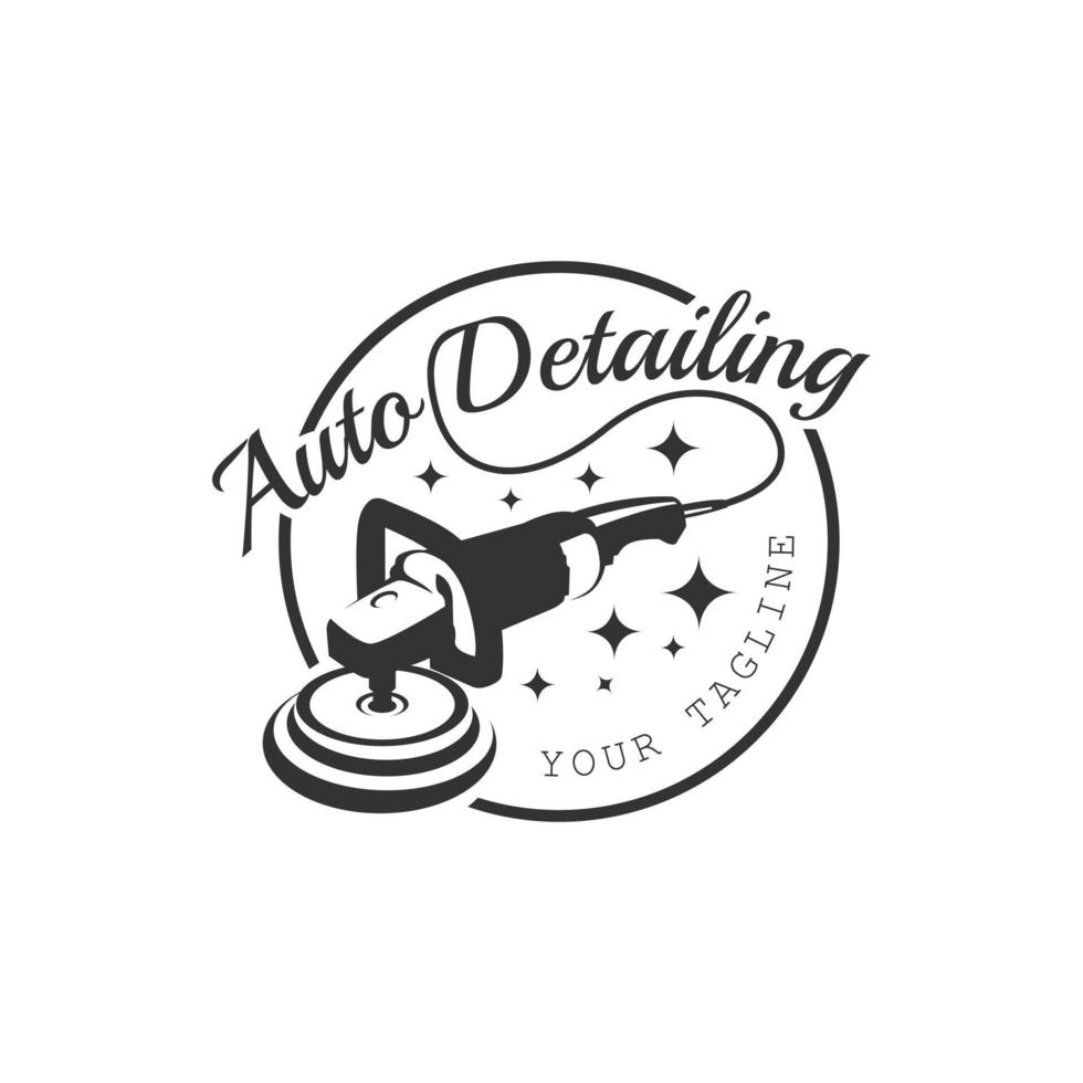 Vintage ▾ stile auto polacco dettagliare logo design vettore