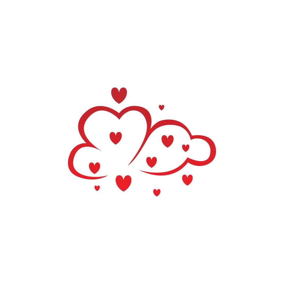 nube di amore logo design modello vettore