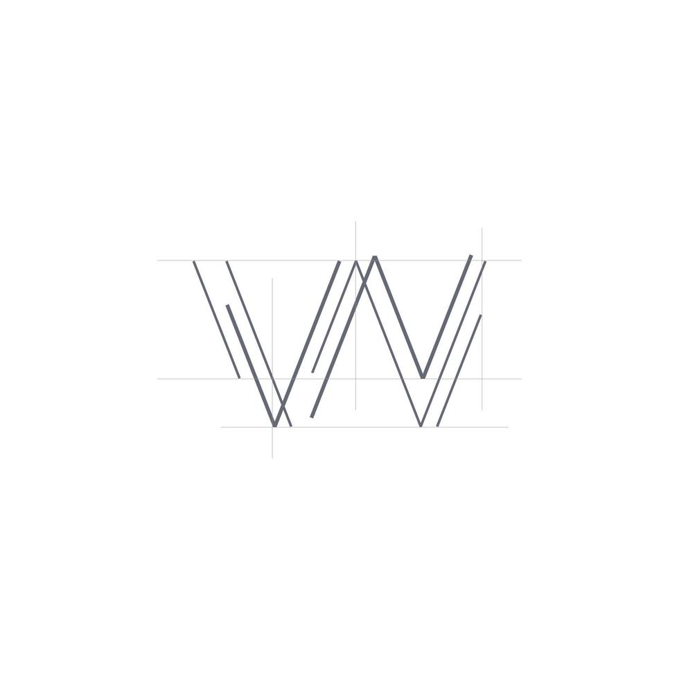 lettera w interno design logo vettore