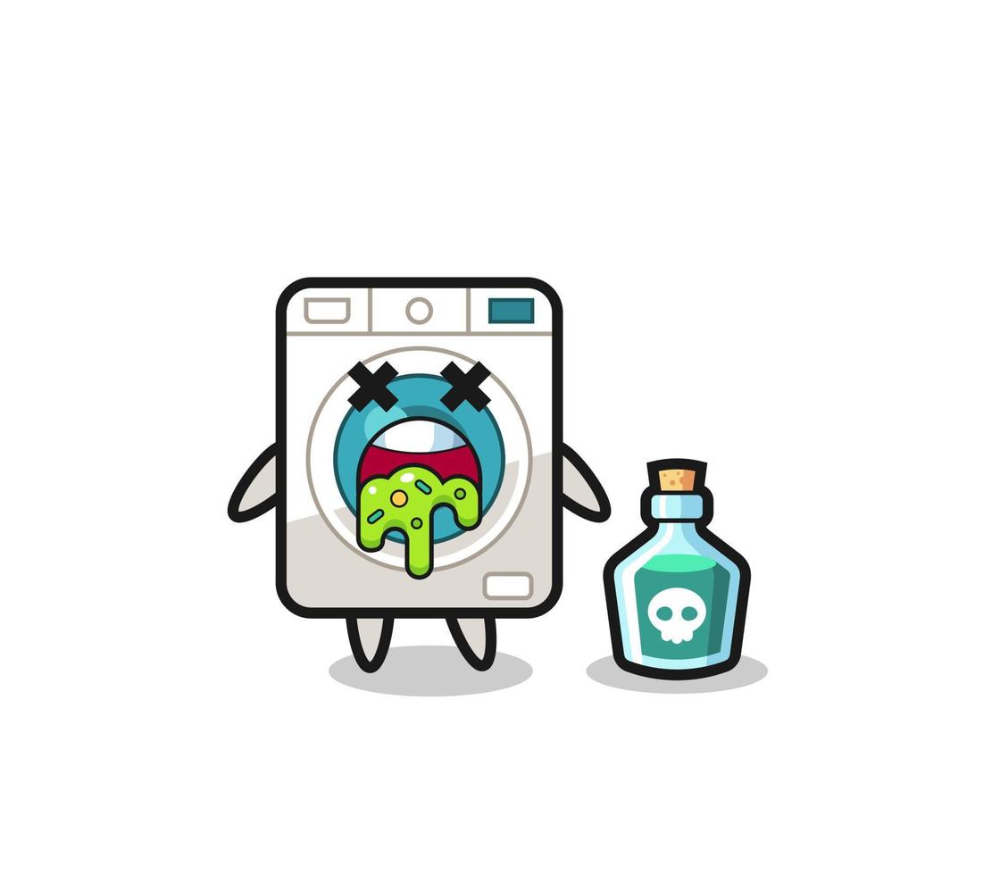 illustrazione di un lavaggio macchina personaggio vomito dovuto per avvelenamento vettore