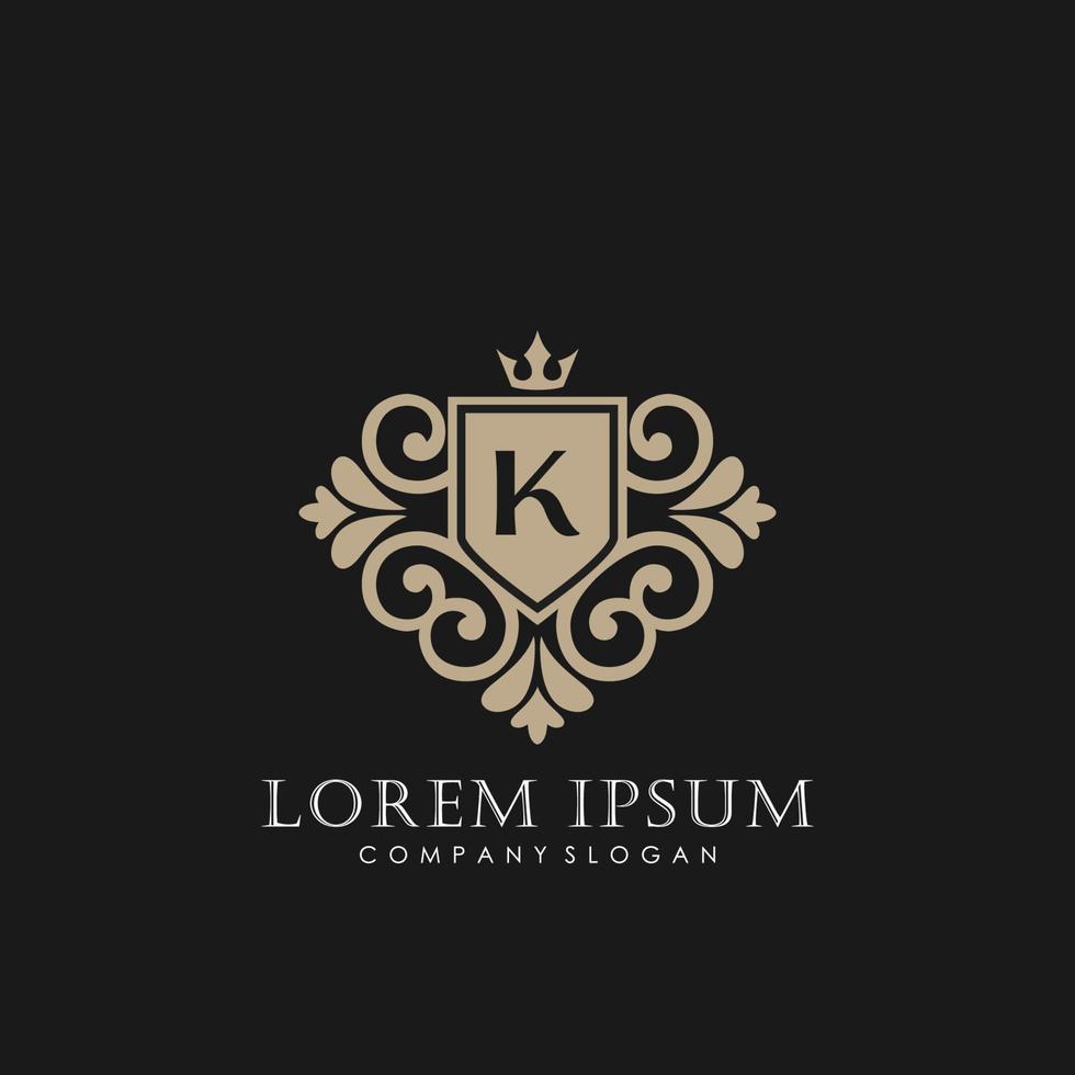 K iniziale lettera lusso logo modello nel vettore arte per ristorante, regalità, boutique, bar, Hotel, araldico, gioielleria, moda e altro vettore illustrazione.