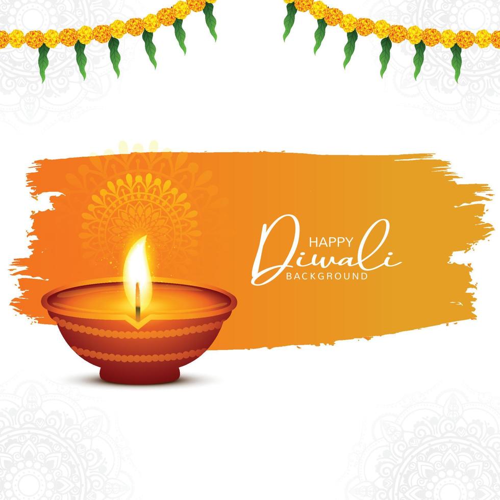 contento Diwali decorativo olio lampada Festival celebrazione carta sfondo vettore