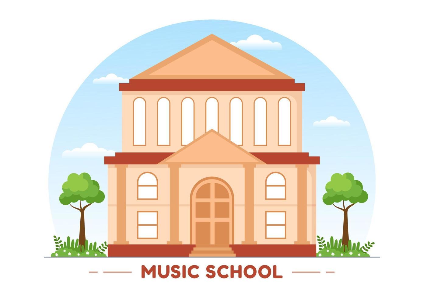 musica scuola modello nel mano disegnato cartone animato piatto illustrazione giocando vario musicale strumenti, apprendimento formazione scolastica musicisti e cantanti vettore