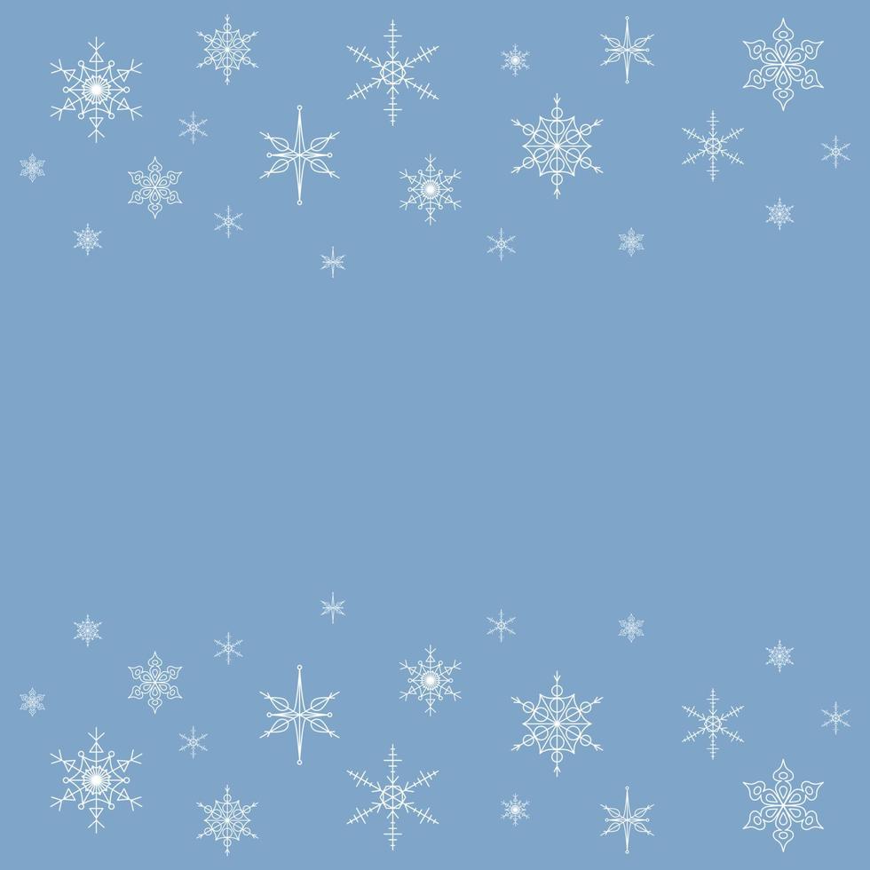 bandiera con bianca i fiocchi di neve su il bordi su un' blu sfondo. vettore illustrazione