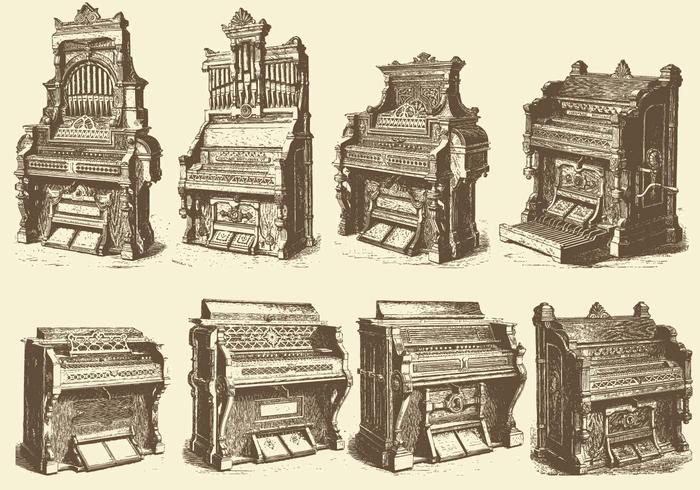 Organi per pipa antichi vettore