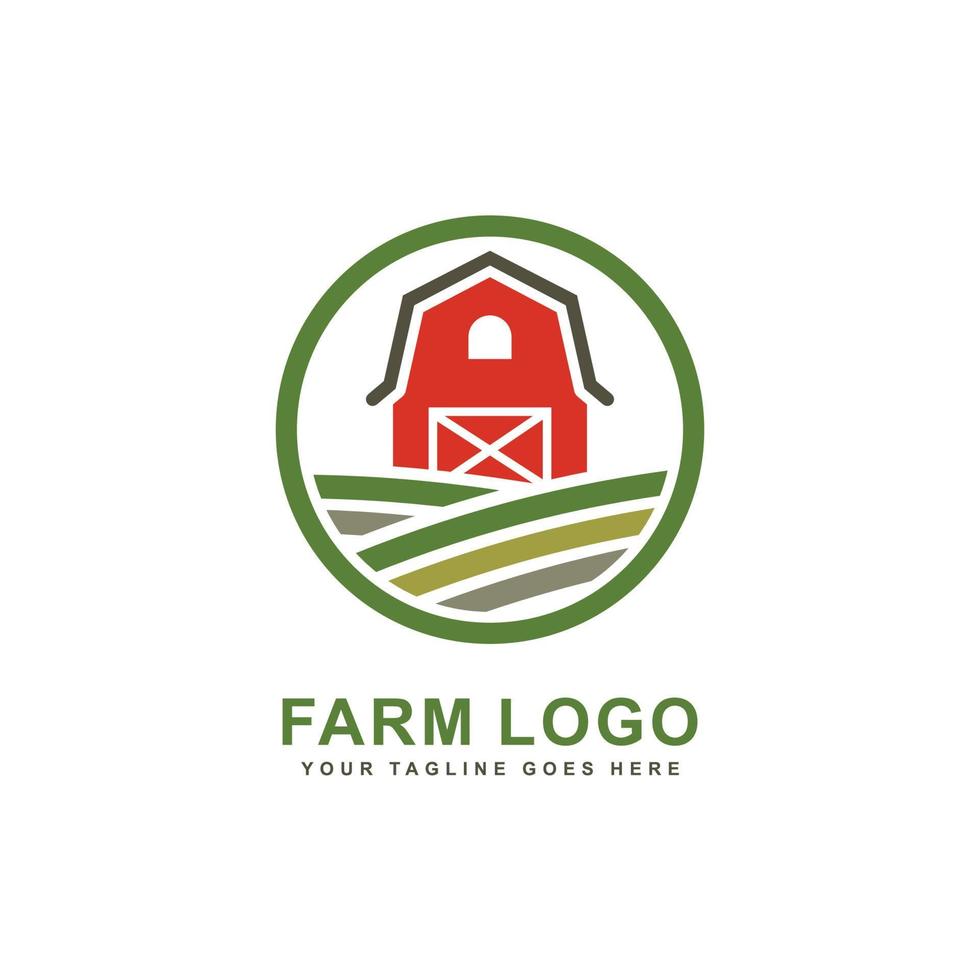 azienda agricola logo. fienile logo design vettore illustrazione