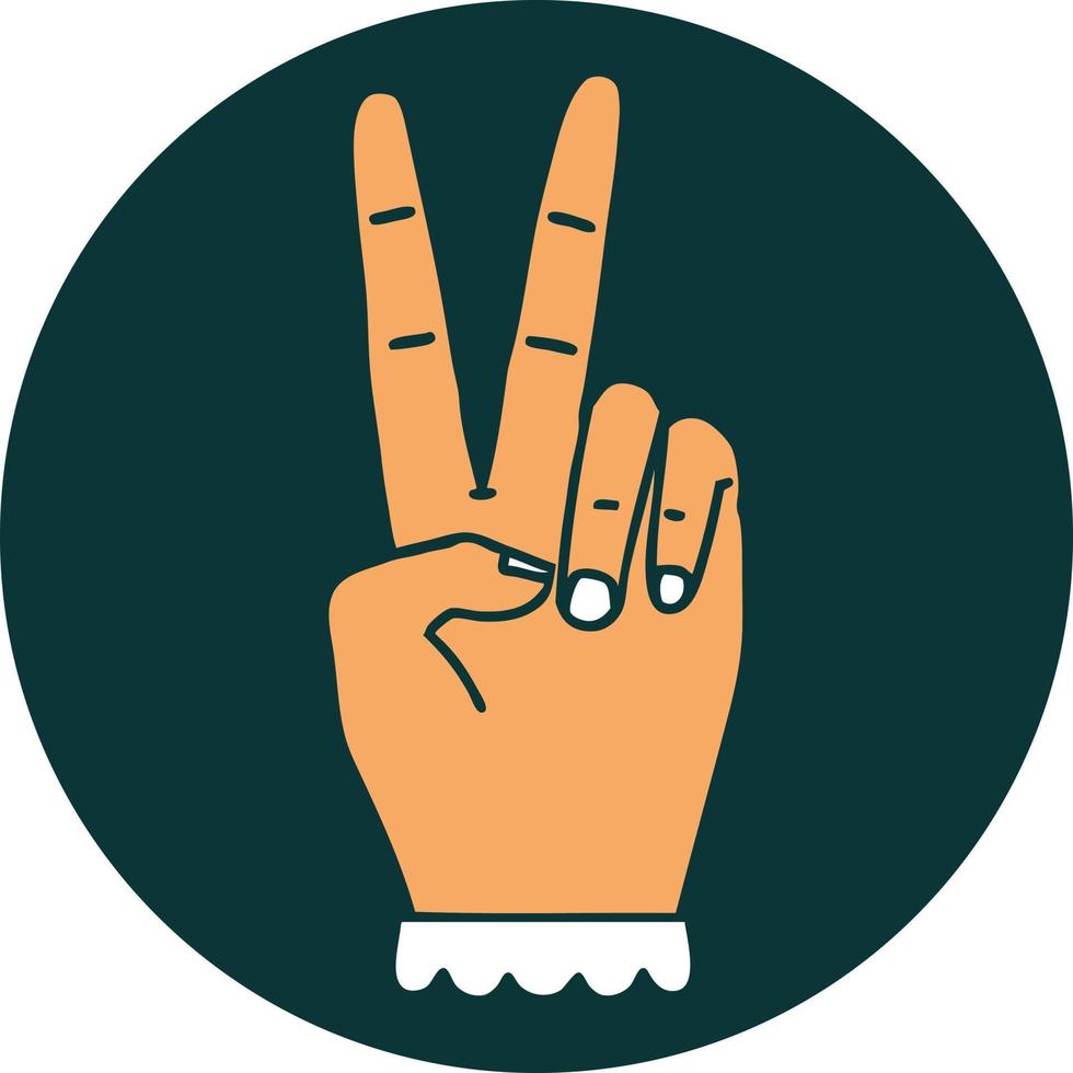 icona di pace simbolo Due dito mano gesto vettore
