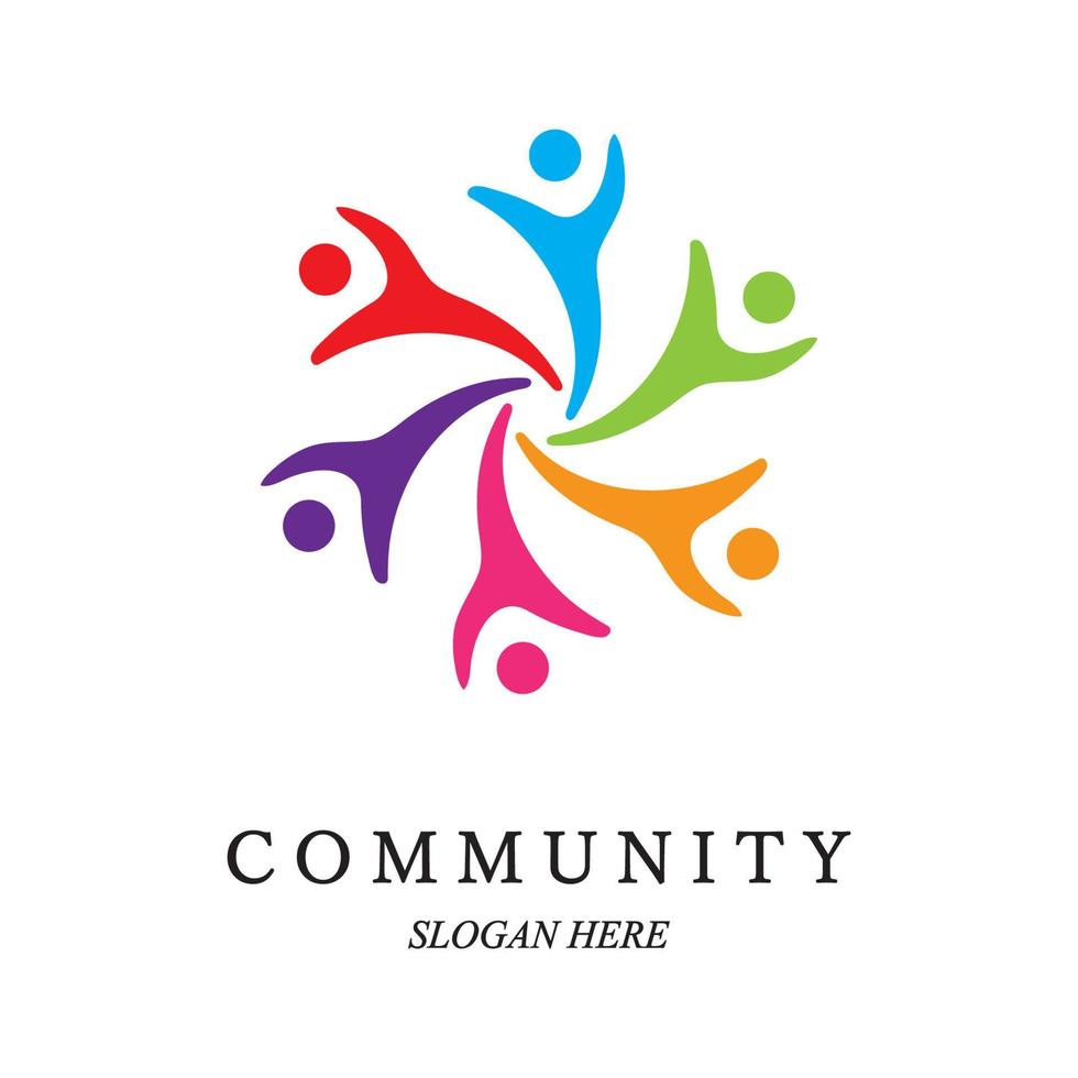 squadra opera logo modello. concetto di Comunità amicizia, unità. isolato su bianca sfondo. vettore illustrazione