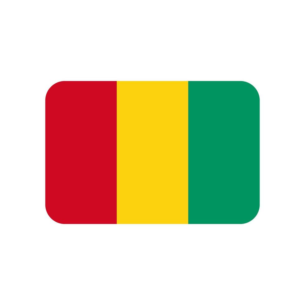 Guinea vettore bandiera con arrotondato angoli isolato su bianca sfondo