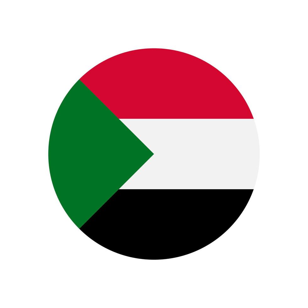 Sudan vettore bandiera cerchio isolato su bianca sfondo