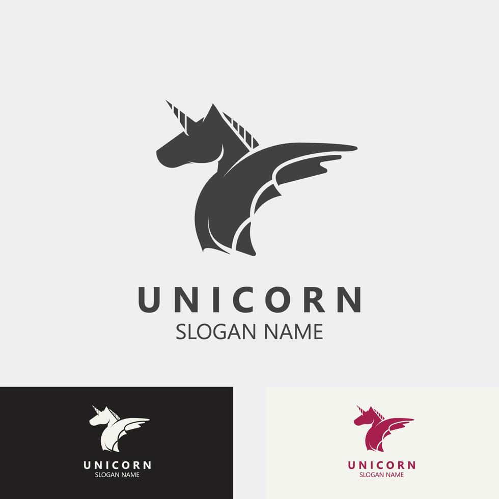 unicorno cavallo logo Immagine design testa elegan modello vettore