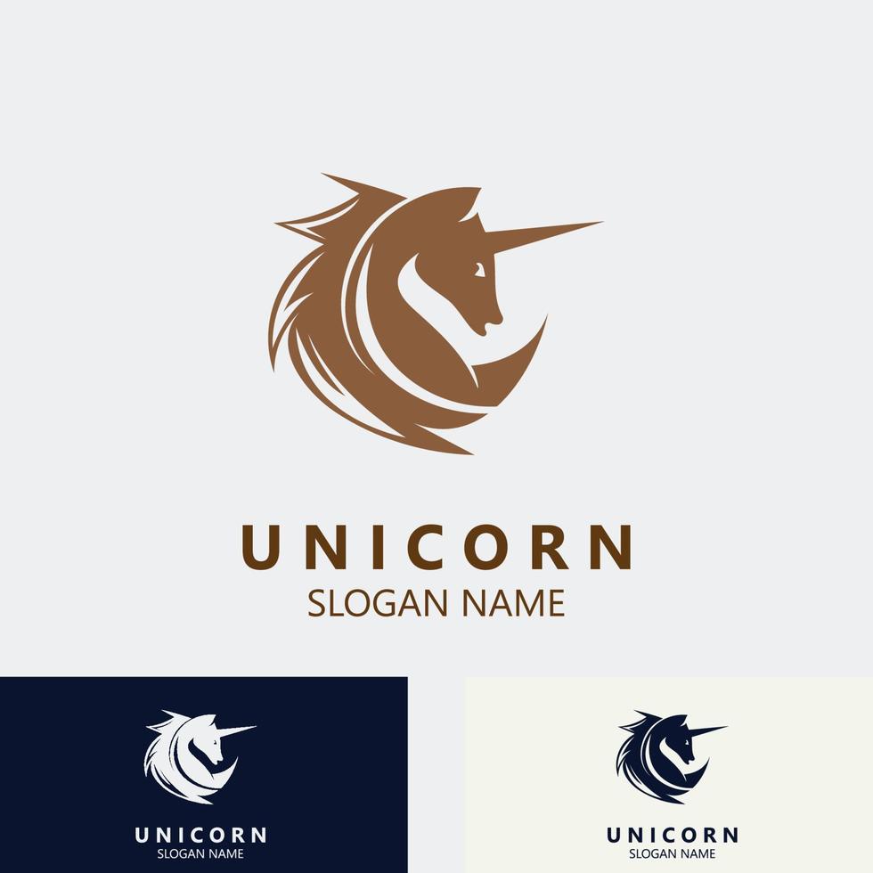 unicorno cavallo logo Immagine design testa elegan modello vettore