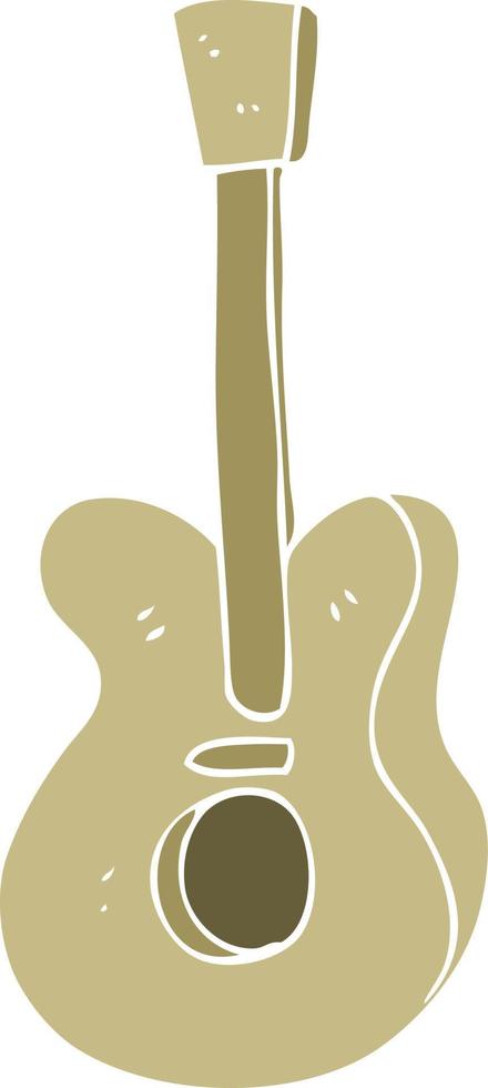 piatto colore illustrazione di chitarra vettore