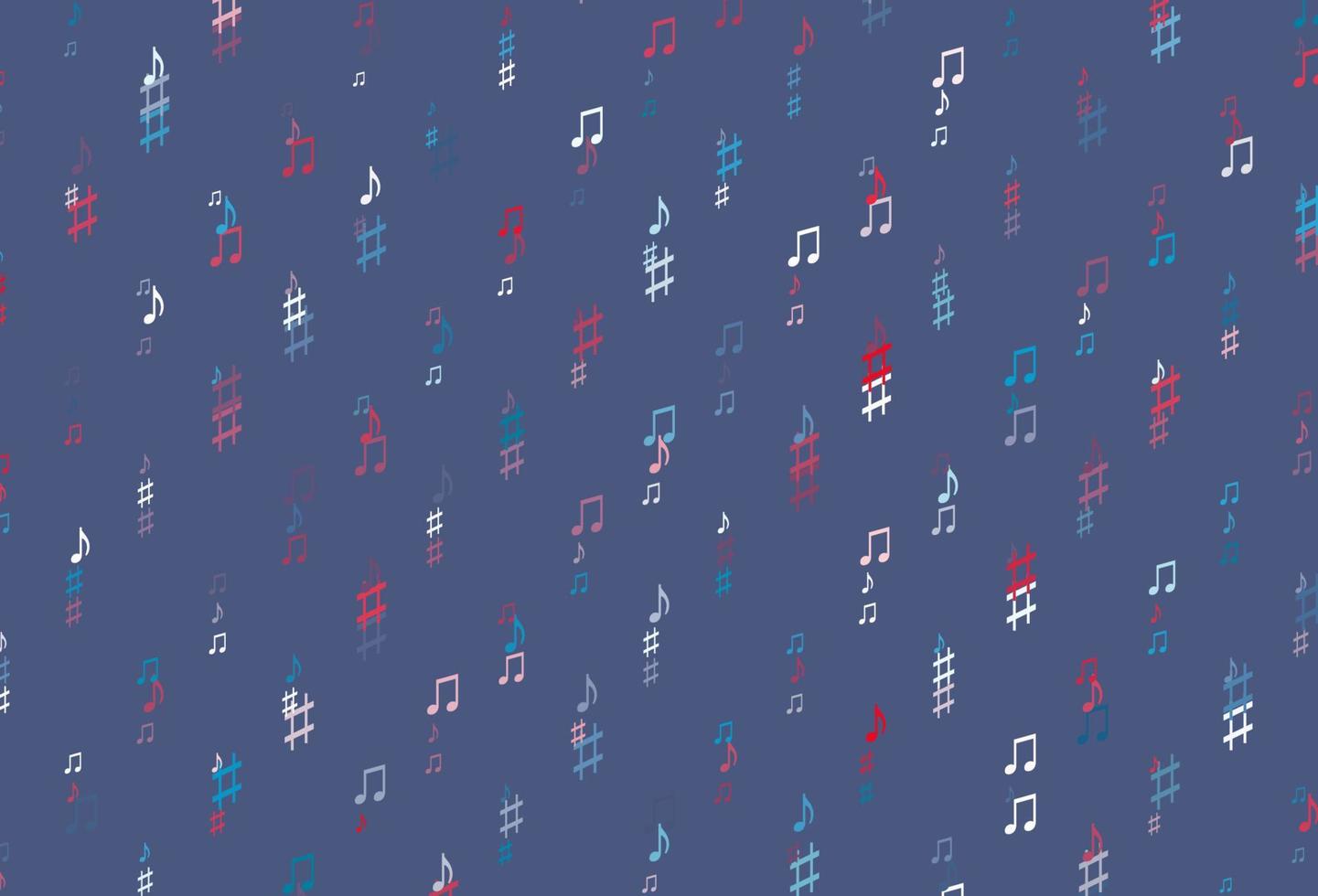 texture vettoriale blu chiaro, rosso con note musicali.