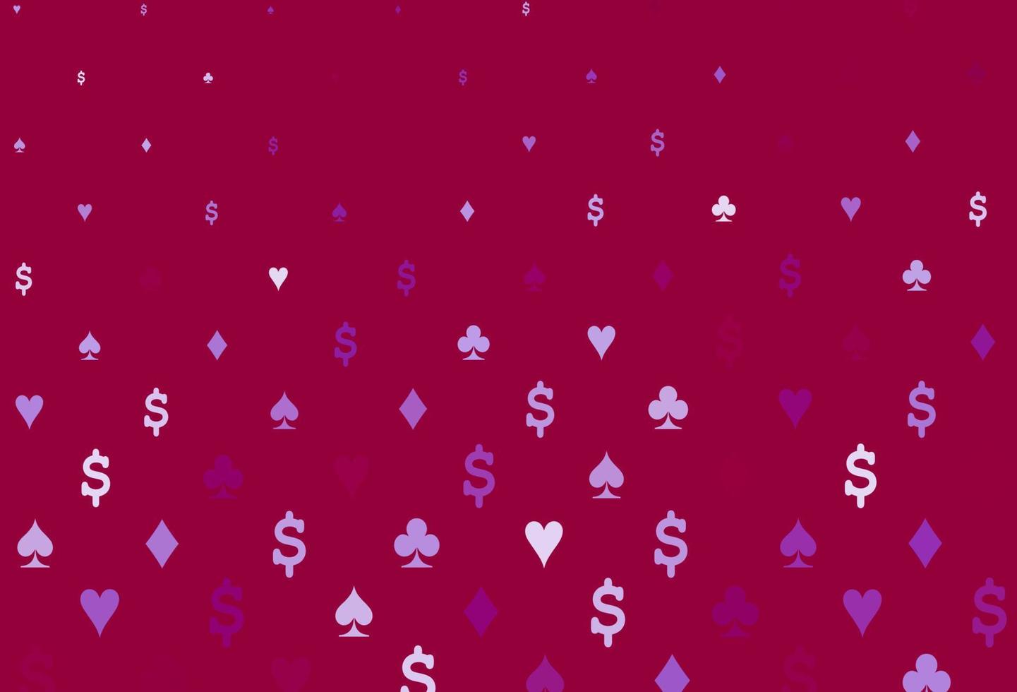 copertina vettoriale viola chiaro con simboli di gioco d'azzardo.