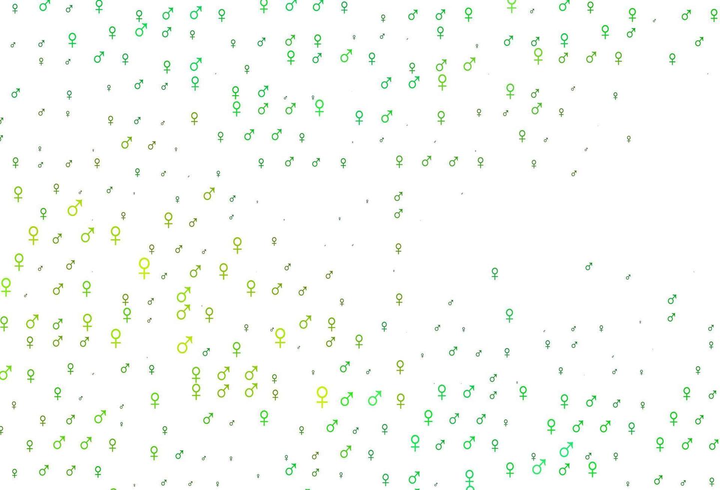 texture vettoriale verde chiaro, giallo con icone maschili e femminili.