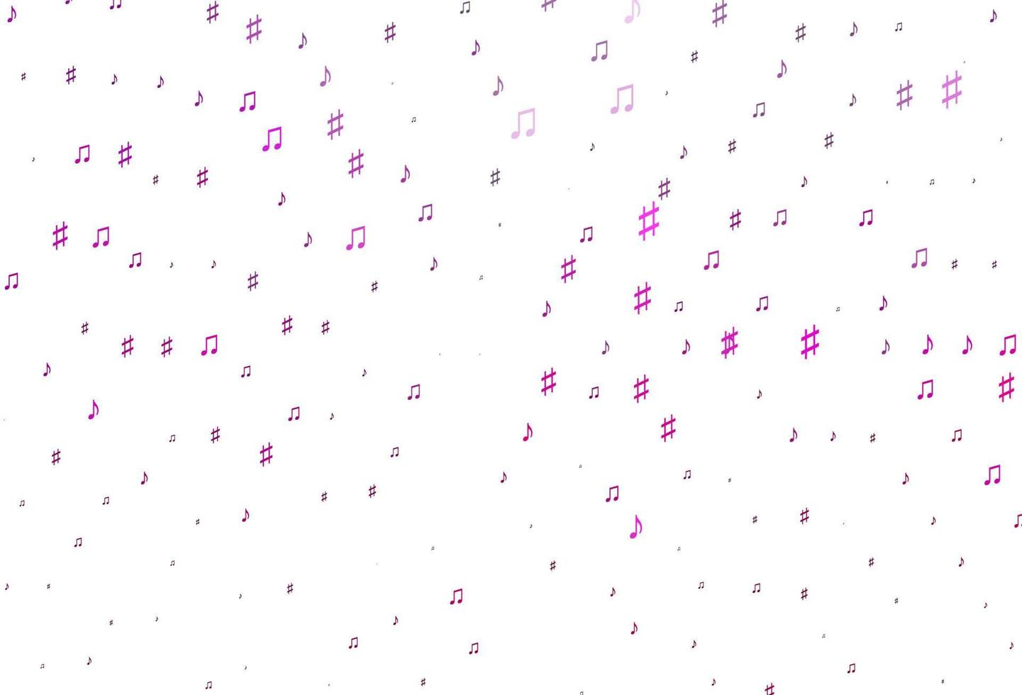 sfondo vettoriale rosa chiaro con simboli musicali.