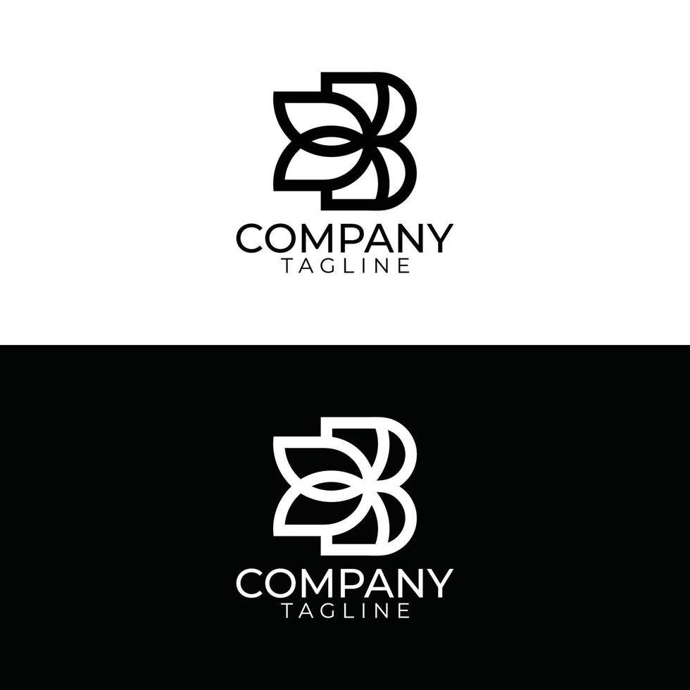 B foglia logo design e premio vettore modelli