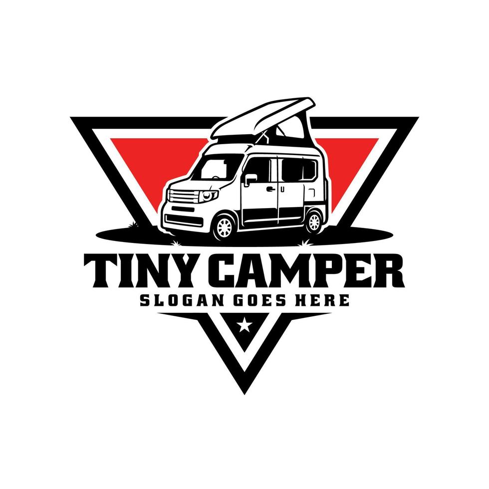 mini camper furgone illustrazione emblema logo vettore