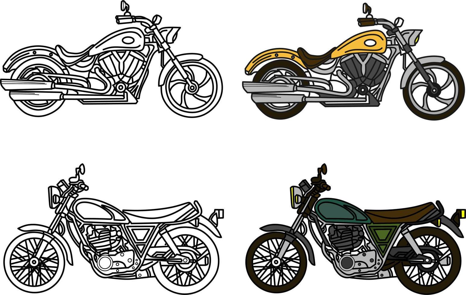 motocicletta vettore Immagine per colorazione libro