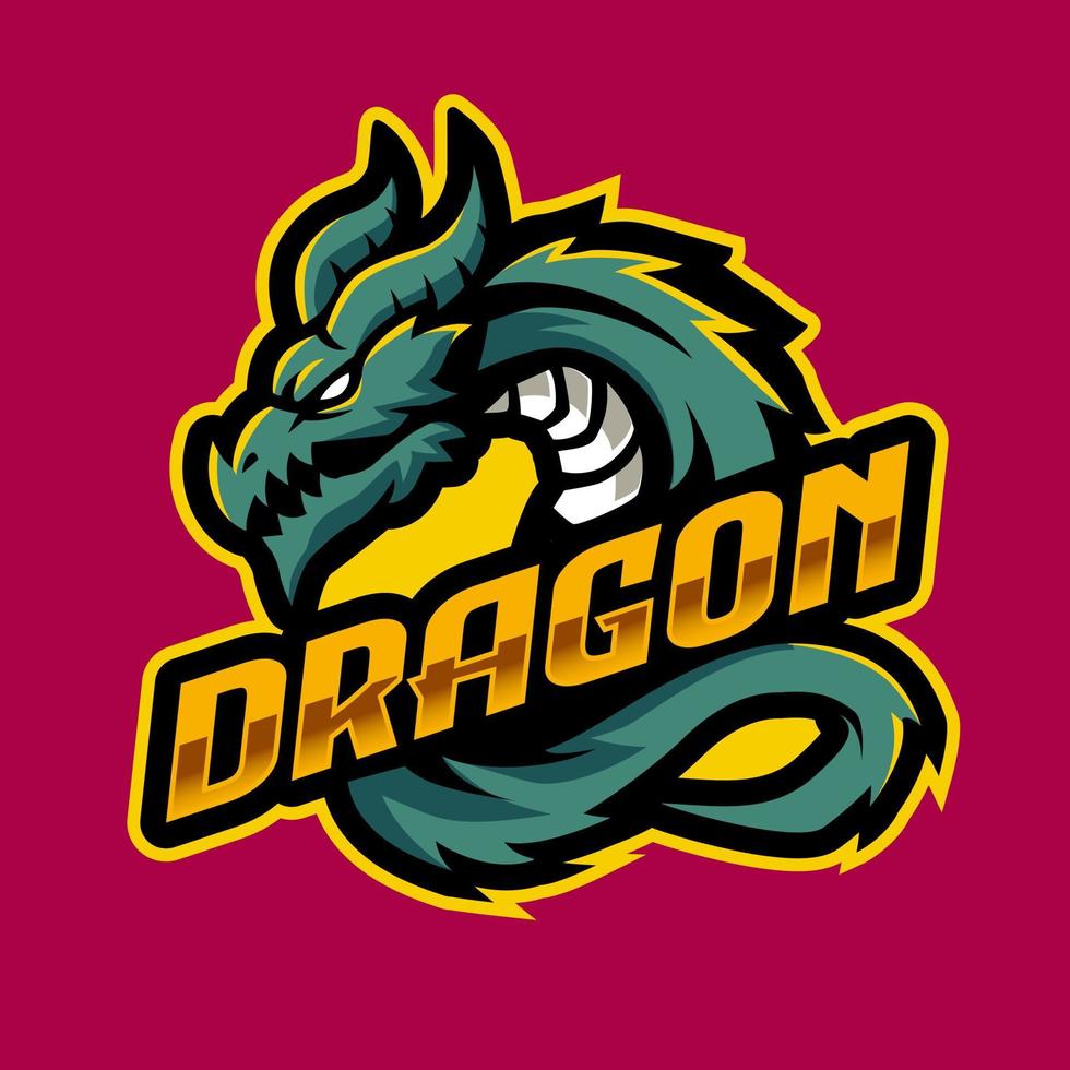 Drago portafortuna gioco logo illustrazione vettore