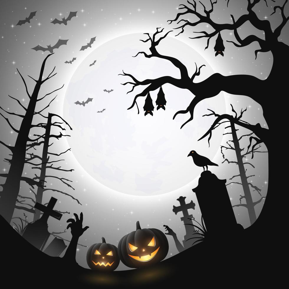 sfondo della notte di halloween vettore