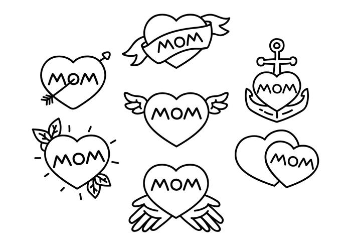 Illustrazione del tatuaggio della mamma vettore