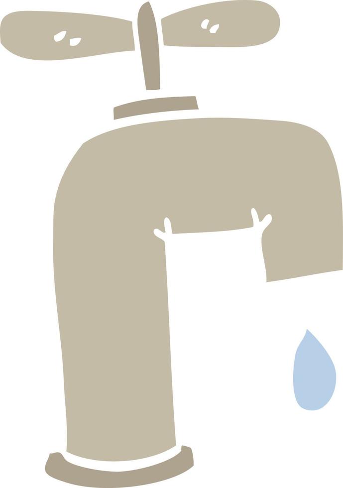 piatto colore illustrazione cartone animato gocciolante rubinetto vettore