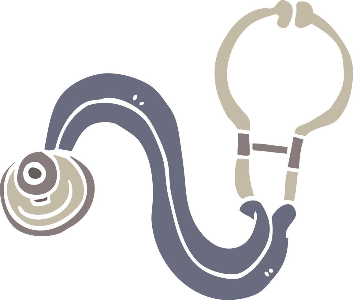 piatto colore illustrazione cartone animato medici stetoscopio vettore