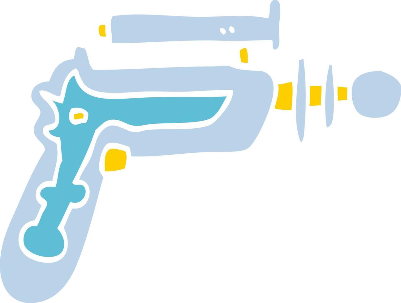 piatto colore illustrazione cartone animato raggio pistola vettore