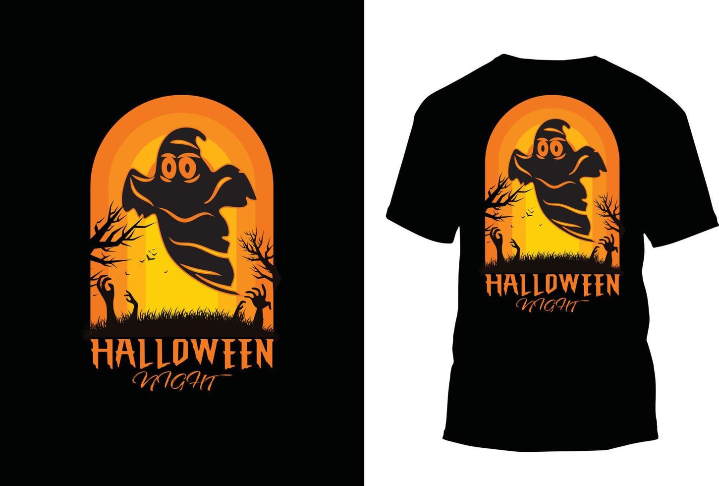 design della maglietta vintage retrò di halloween vettore
