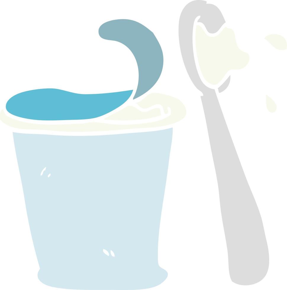 piatto colore illustrazione cartone animato Yogurt vettore