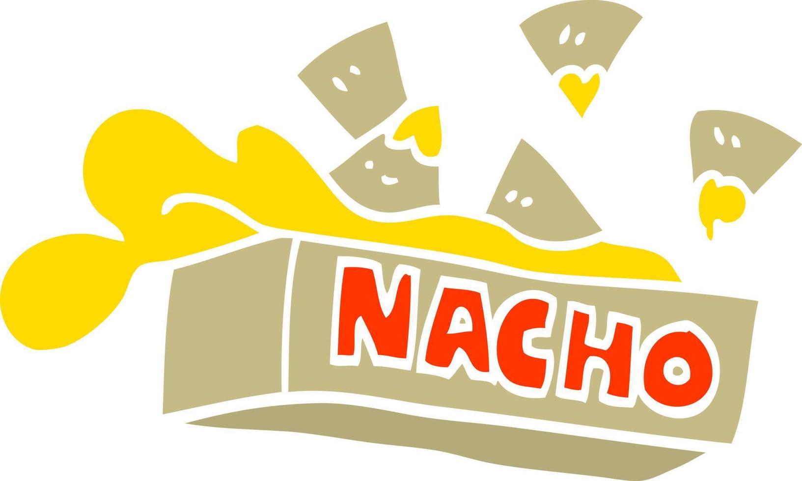 piatto colore illustrazione cartone animato nacho scatola vettore