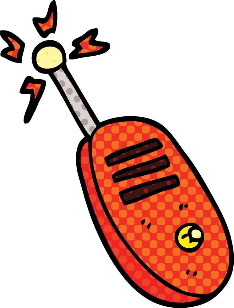 comico libro stile cartone animato walkie talkie vettore