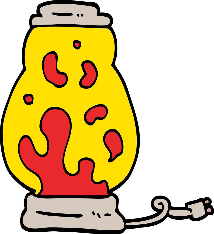 mano disegnato scarabocchio stile cartone animato lava lampada vettore