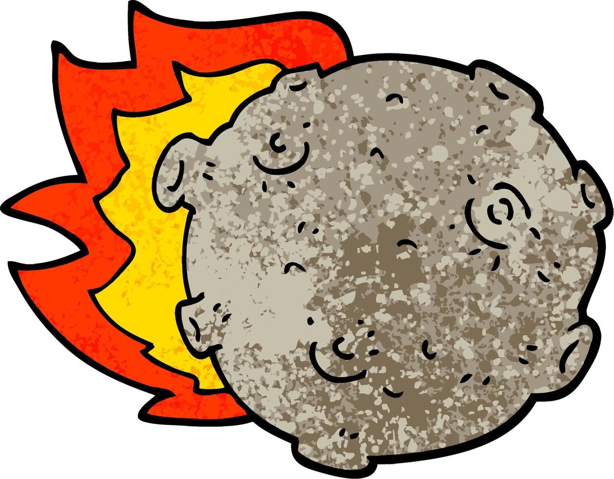 grunge strutturato illustrazione cartone animato asteroide vettore