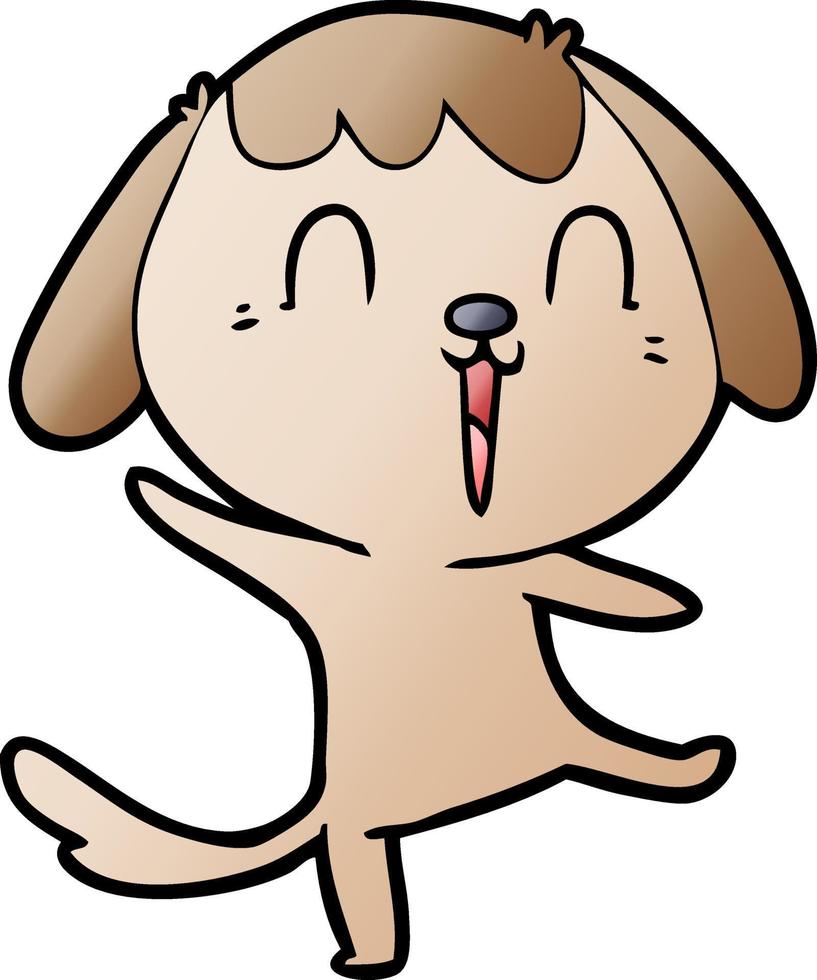 contento cartone animato cane vettore