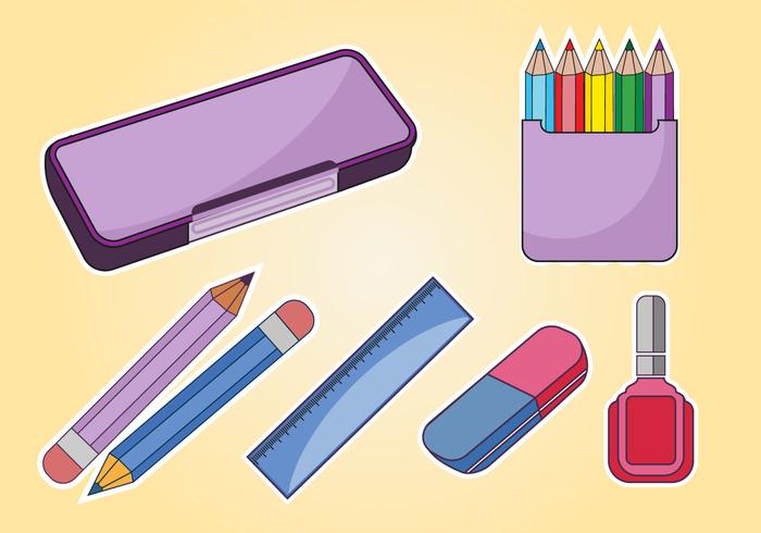 Studente Pencil Case Vector