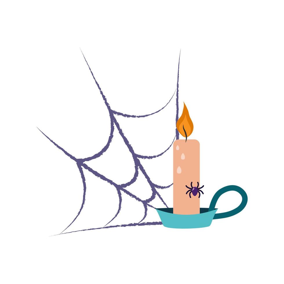 candela Il prossimo per il ragnatela e ragno. vettore illustrazione
